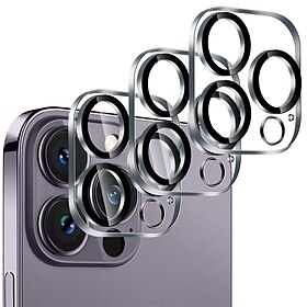 3 Pack Camera Lens Protector For Apple iPhone 16 iPhone 15 Pro Max Plus iPhone 14 Pro Max iPhone 13 iPhone 12 Tempered Glass 9H Hardness High Definition Scratc