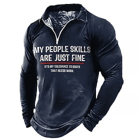 Men's Long Sleeve Graphic Tee - Funny 'My People Skills Are Fine, My Tolerance to Idiots That Needs Work'