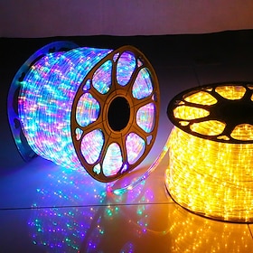 regenboog led buis lichtsnoer, 220v twee-draads neon festivalverlichting met EU-stekker, decoratieve buitenverlichting voor feesten en evenementen