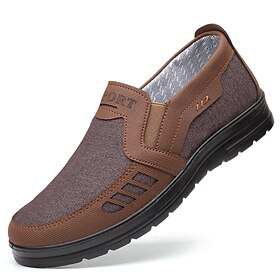 Men's Loafers  Slip-Ons Comfort Loafers Plus Size Cloth Loafers Comfort Shoes Vintage Classic Casual Outdoor Daily Canvas Loafer Black Brown Gray Color Block S