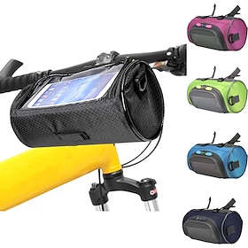 PROMEND Bike Handlebar Bag Shoulder Messenger Bag Bike Basket 6 Inch Touchscreen Portable Cycling For Cycling Blue Blushing Pink Black Camp