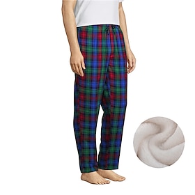 Hombre Pantalones de pijama Pantalones a cuadros Pantalones de Yoga (Lounge) 1 pcs Cuadrícula / Cuadros Cálido Suave Hogar Cama Spa Franela Templado Bolsillo C