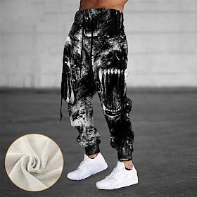 Voor heren Joggingbroeken Jogger Broek Trekkoord Elastische taille Lint Kleurenblok Grafische prints Comfort Ademend Buitensporten Casual Dagelijks Katoenmix T