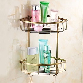 portaoggetti per doccia mensola per bagno in piedi, mensola per bagno cestino angolare in ottone antico portaoggetti per doccia per shampoo porta sapone per as