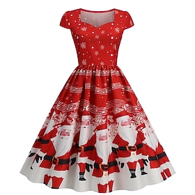 Fancy Christmas Dress Women's 1950s Adults' Christmas Masquerade Christmas Eve Christmas Party New Year Eve Dress