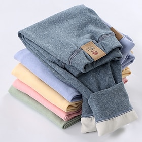 Kids Boys Pants Trousers Solid Color Keep Warm Pants Outdoor Cotton Fashion Daily Yellow Pink Blue Mid Waist
