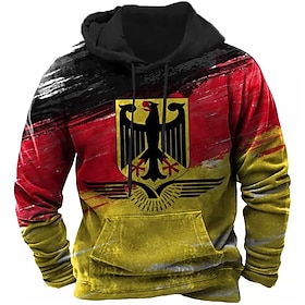 Men's Pullover Hoodie Sweatshirt Yellow Hooded Color Block Graphic Prints Print Daily Sports 3D Print Streetwear Designer Basic Spring   Fa