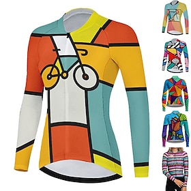 21Grams Women's Cycling Jersey Long Sleeve Bike Top With 3 Rear Pockets Mountain Bike MTB Road Bike Cycling Breathable Moisture Wicking Qui