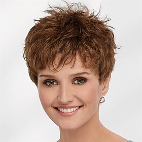 Wig by Paula Young - Short Sassy Pixie Wig with Texture-Rich Layers and Natural Looking Hand-Tied Crown / Multi-tonal Shades of Blonde Silver Brown and Red
