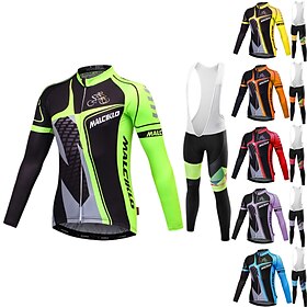 Hombre Manga Larga Maillot De Ciclismo Con Culotte Largo Invierno Verano Licra Verde Lavanda Naranja Británico Bicicleta Camiseta / Maillot