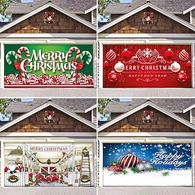Christmas Garage Door Banner Large 2026 Christmas Backdrop Decoration Happy New Year Outdoor Cover Christmas Decor Banner for Holiday Christmas Background