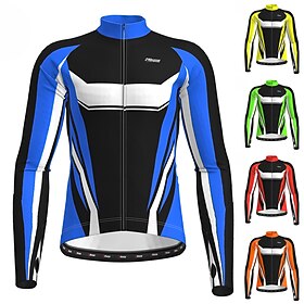 Men's Cycling Jacket Cycling Jersey Graphic Geometric Patterned Long Sleeve Bike Jacket Jersey Top with 3 Rear Pockets Mountain Bike MTB Road Bike Cycling Ther