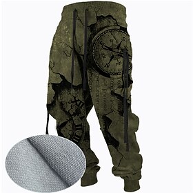 Men's Sweatpants Joggers Trousers Drawstring Side Pockets Elastic Waist Graphic Prints Comfort Breathable Sports Outdoor Casual Daily Cotton Blend Terry Street