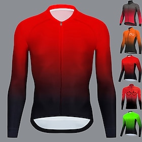 21Grams Men's Cycling Jersey Long Sleeve Bike Top With 3 Rear Pockets Mountain Bike MTB Road Bike Cycling Breathable Moisture Wicking Quick