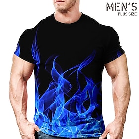 Men's Plus Size T Shirt Tee Big And Tall Graphic Crew Neck Print Short Sleeve Spring  Summer Fashion Streetwear Basic Comfortable Casual Sp