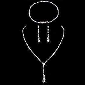 Bridal Jewelry Sets 3pcs Alloy 1 Necklace 1 Bracelet Earrings Women's Personalized Stylish Artistic Classic Precious irregular Jewelry Set For Christmas Street