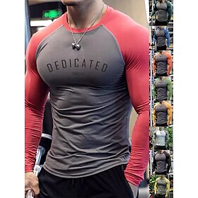 Homme Vetement Musculation T Shirt Compression Chemise De Course Manche Longue Sous Vêtement Athlétique Athleisure Respirable Evacuation De