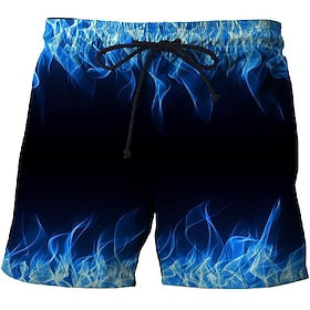 Voor heren Grafisch 3D Print Abstract Lange zwembroeken Zwemshorts Boardshorts Medium Taille Modieus Hawaii Boho Casual Dagelijks Strand Trekkoord Elastische t