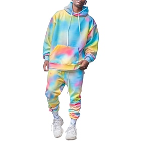 Men's Tracksuit Sweatsuit Light Blue Sports  Outdoor Clothing Apparel Hoodies Sweatshirts