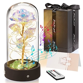 Eternal Galaxy Enchanted Rose Music Box With Remote Control, Forever Flower Perfect Christmas, Mother's Day, Anniversary, Birthday Gift For