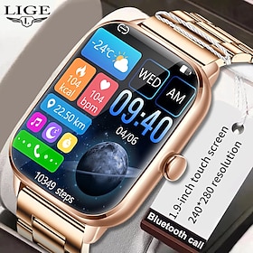 LIGE Montre Intelligente 1.9 Pouce Smartwatch Montre Connectée Bluetooth Podomètre Rappel D'Appel Moniteur De Fréquence Cardiaque Compatibl