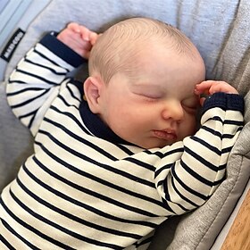49 cm nyfødt baby dukke gjenfødt loulou sover myk kosekropp naturtro 3d hud med synlige årer håndlaget dukke av høy kvalitet