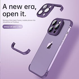 Phone Case For iPhone 17 Pro Max 17 Air 15 14 Pro Max Plus 13 12 11 Pro Max Frameless Bumper Case with Screen Protector Solid Color TPU