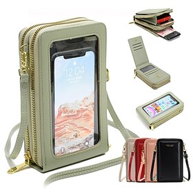 Cell Phone Purse, Women's Phone Case Crossbody, Touchscreen Phone Wallet Crossbody with Adjust Chain Strap, Waterproof Small Messenger Shoulder Bag Handbag Mag