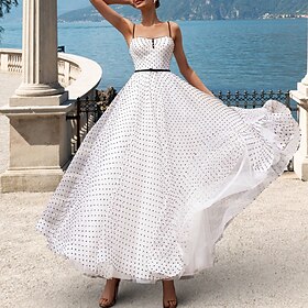Bridal Shower Simple Wedding Dresses Wedding Dresses A-Line Square Neck Strapless Tea Length Charmeuse Bridal Gowns With Bow(s) Pleats 2024