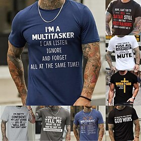 Letter Red black Black 2# White-1 T shirt Tee Casual Style Men's Graphic Cotton Blend Shirt Sports Casual Shirt Short Sleeve Comfortable Tee Outdoor Street Sum