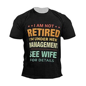 Graphic Letter Vintage Fashion Designer Men's 3D Print T shirt Tee Tee Retirement T Shirt Outdoor Casual Daily T shirt Black Short Sleeve Crew Neck Shirt Sprin