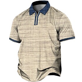 Men's Plus Size Polo Shirt Big And Tall Plaid Turndown Print Short Sleeve Spring  Summer Sports Fashion Streetwear Designer Outdoor Street