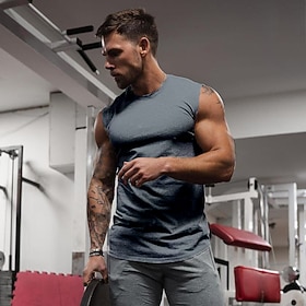 Men's Tank Top Vest Top Undershirt Sleeveless Shirt Solid Color Crew Neck Casual Daily Sleeveless Clothing Apparel Cotton Sports Fashion Lightweight Muscle
