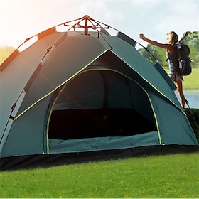 2 Persoons Tent Pop-up tent Buiten waterdicht UV-zonbescherming Winddicht Pop-up Kampeer tent 1000-1500 mm voor Vissen Klimmen Strand Oxfordstof 200150130 cm