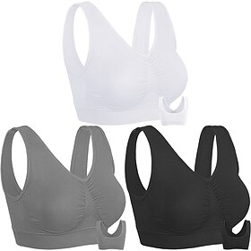 3 Packs Sports Bra For Women High Support With Removable Pad Wireless Yoga Fitness Gym Workout Bra Top Sport Activewear High Impact Breatha