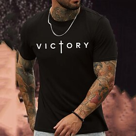 Men's Inspirational Victory Cross Graphic Short Sleeve T-Shirt
