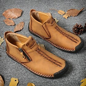 Men's Shoes Boots Loafers  Slip-Ons Retro Penny Loafers Handmade Shoes Comfort Shoes Walking Casual Daily Elastic Fabric Breathable Booties / Ankle Boots Loafe