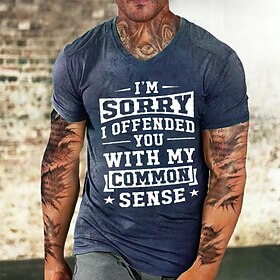 Graphic Prints Letter Print Black Blue Dark Gray T shirt Tee Graphic Tee Men's Graphic Cotton Blend Shirt Comfortable Shirt Short Sleeves Comfortable Tee Stree