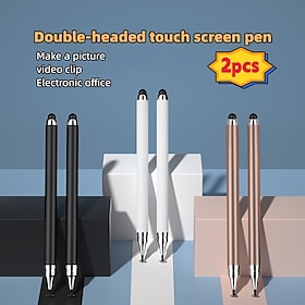 2pcs 2-in-1 Double-Headed Capacitive Stylus Pen High Sensitivity Precision Universal For Ipad IPhone Tablets Touch Screens