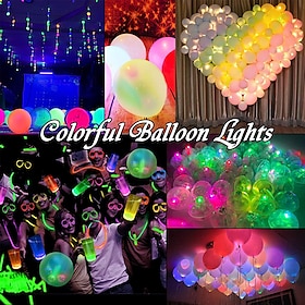 50pcs Led Balloon Light Small Led Light Round Led Ball Light Suitable For Balloon Birthday Party Activities Fun Indoor And Outdoor Wedding