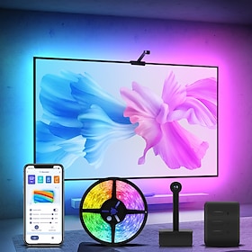 envisual tv led-hintergrundbeleuchtung mit kamera 3,8 m rgbic wi-fi tv-hintergrundbeleuchtung für tvs pc funktioniert mit alexa und google assistant app contro