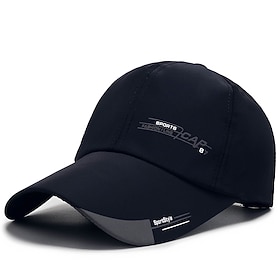 Per uomo Cappellino da baseball Nero Rosso Poliestere Tinta unita Semplice Esterno Esterno Da giorno Alfabetico Antivento Traspirante Resistente ai ra