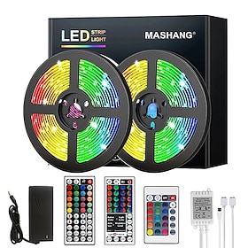 LED Strip Lights RGB 5M 10M 15M 20M LED Lights Flexible Color Change SMD With IR Remote Controller And 100-240V Adapter For Home Bedroom Ki