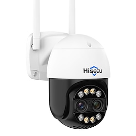 Hiseeu 4k 8mp Dual Lens Ptz Wifi Ip Kamera 8x Zoom Outdoor Hd Vollfarb Nachtsicht Videoüberwachungskameras Zur Menschlichen Erkennung