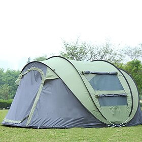 4 person Camping Tent Family Tent Pop up tent Outdoor Waterproof UV Sun Protection Windproof Double Layered Camping Tent 2000-3000 mm for Fishing Climbing Beac