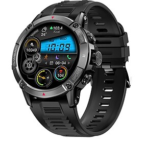 Montre Connectée De Sport De Plein Air Pour Hommes Et Femmes, 1.52 Pouces, Avec Appel Bt, Boussole, Batterie 400mah, Surveillance De La San