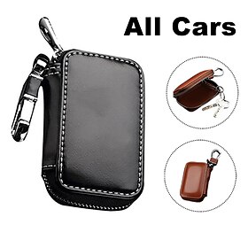 Car Key Pouch Bag Case Car Key Holder Case Key Chain Wallet Bag Cover Fobs Car Keys' Bag Zipper Mini Wallet high-capacity Men Women's Key Holder Leather Chain