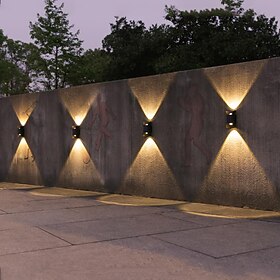 2pcs Solar Wall Lamp 2 Modes Lighting Outdoor Waterproof Up and Down Luminous Lighting Garden Decoration Solar Light Stair Fence Solar Landscape Lights