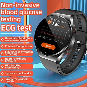 696 E09 Smartwatch 1.32 Zoll Smart-Armband Bluetooth EKG  PPG Temperaturüberwachung Schrittzähler Kompatibel Mit Android IOS Damen Herren B
