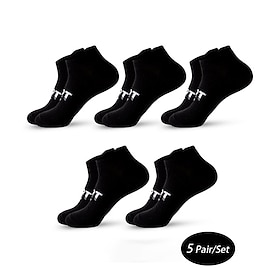 Men's 5 Pairs Socks Ankle Socks Sport Socks / Athletic Socks Low Cut Socks Black White Color Plain Casual Daily Basic Medium Summer Spring Fall Stylish Traditi
